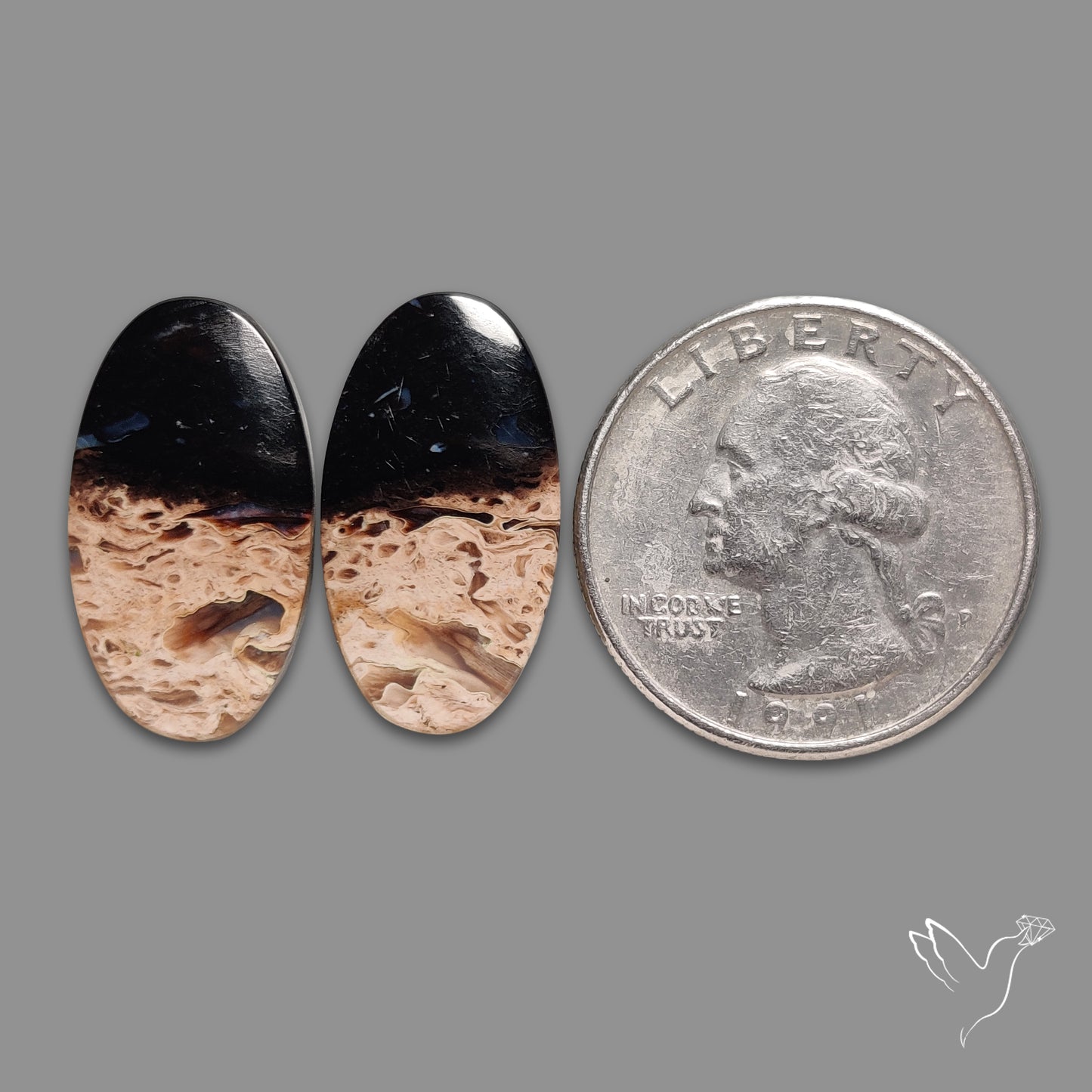 Indonesian Palmroot Agate Pair
