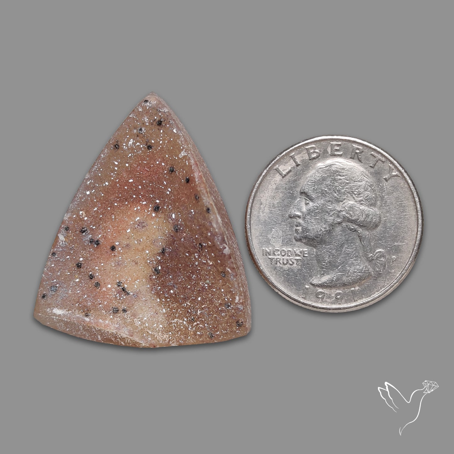 Denderite In Chalcedony Druzy (aka Salt and Pepper Druzy)