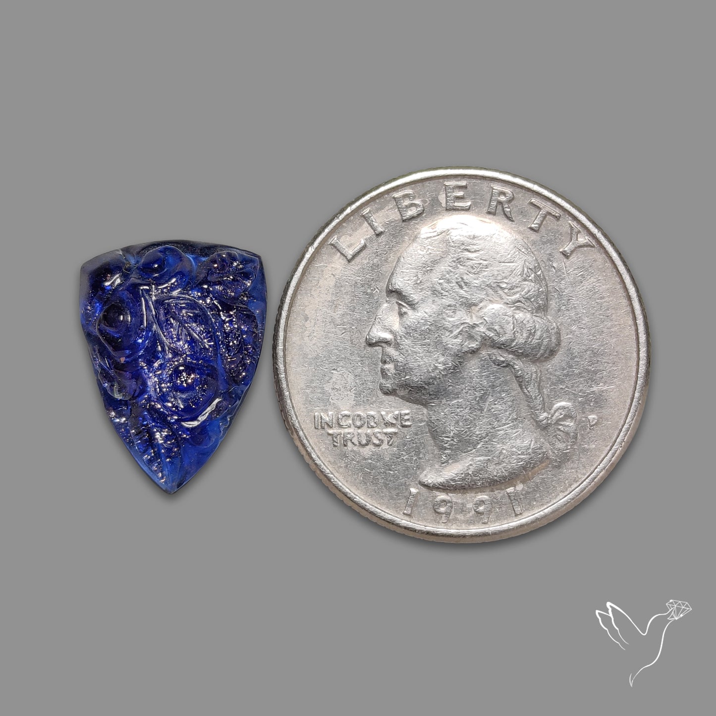 Blue Goldstone Mughal Carving
