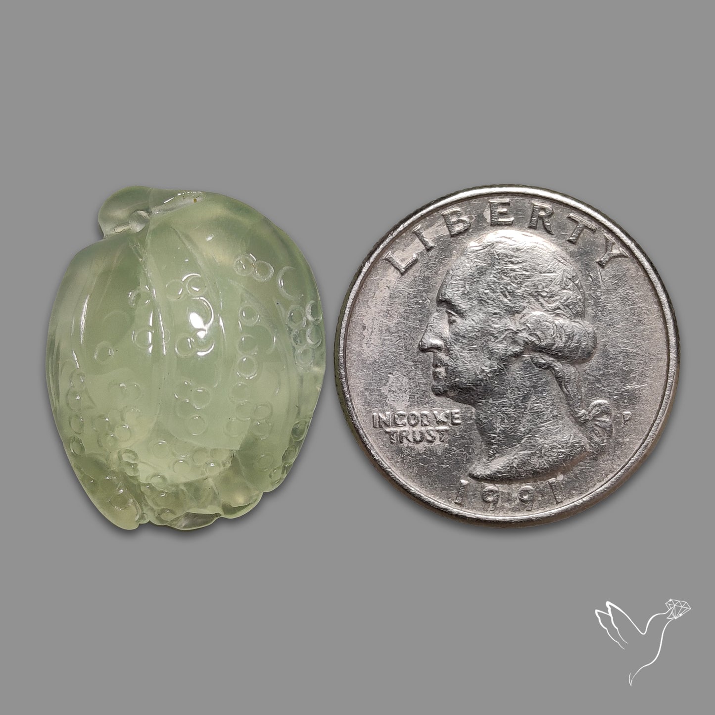 Prehnite Turtle Carving