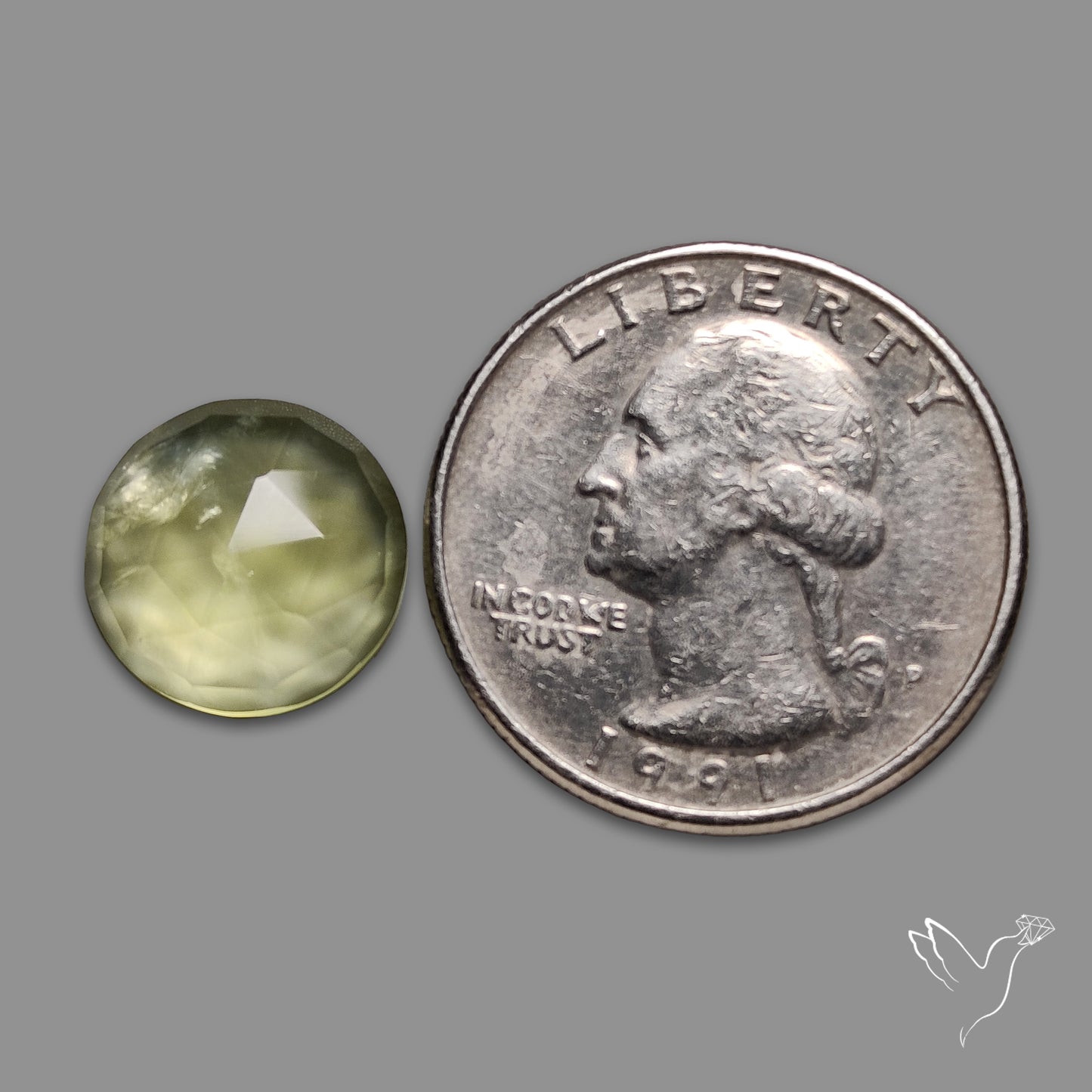 Rose Cut Black Tourmalinated Prehnite