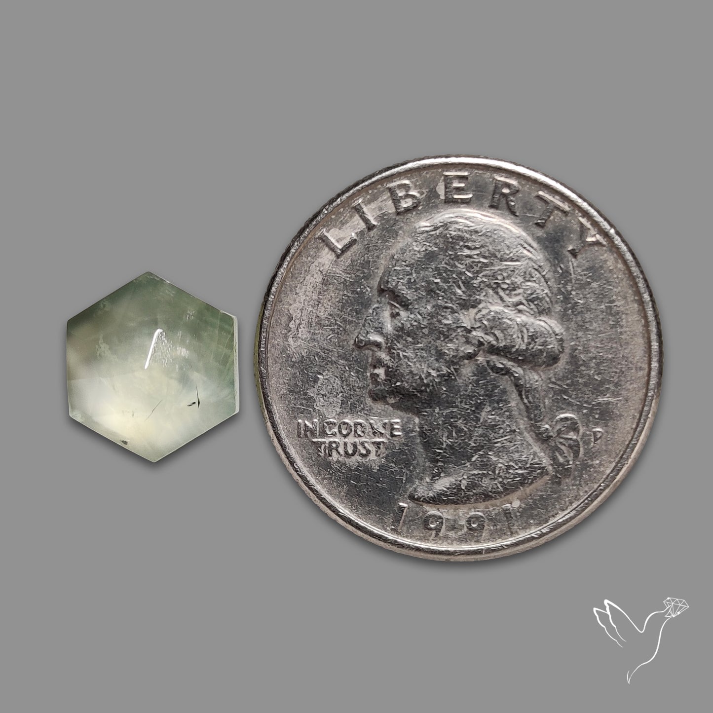 Rose Cut Black Tourmalinated Prehnite