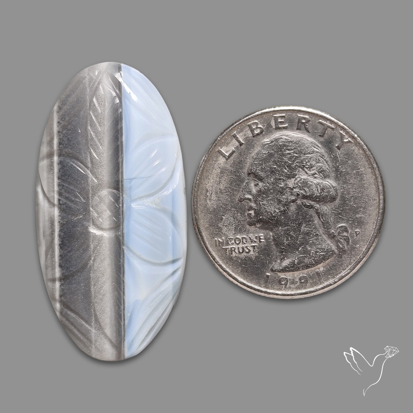 Owyhee Blue Opal Mughal Carving