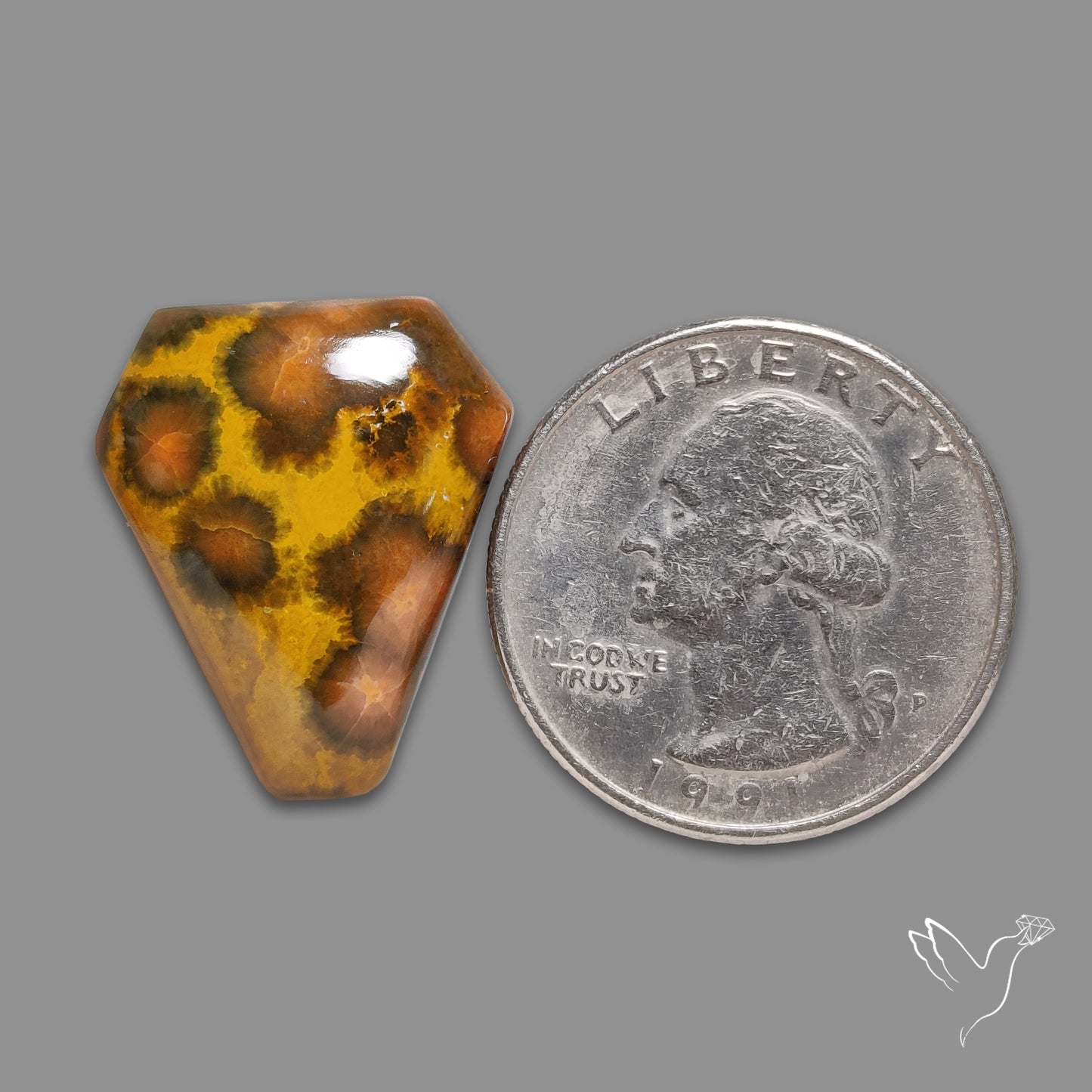 Orbicular Ocean Jasper Coffin Carving