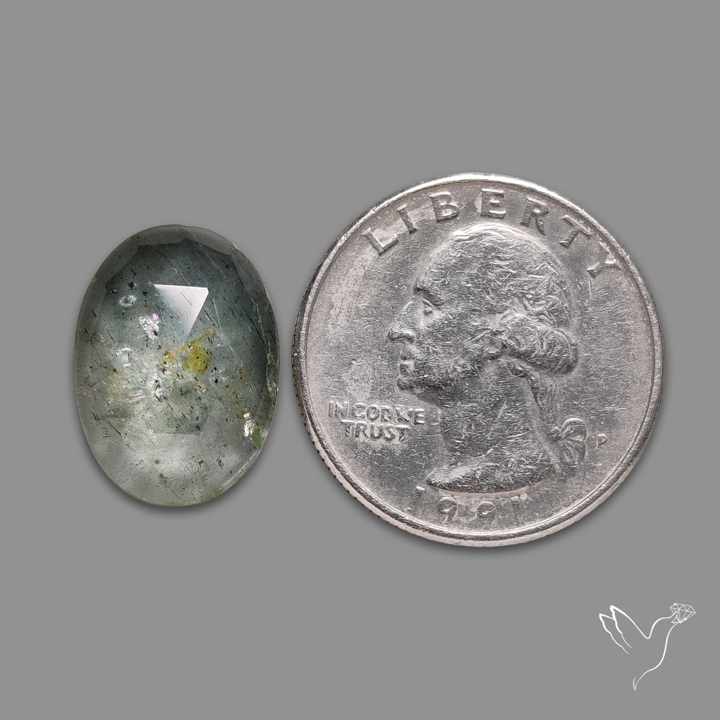 Rose Cut Moss Aquamarine