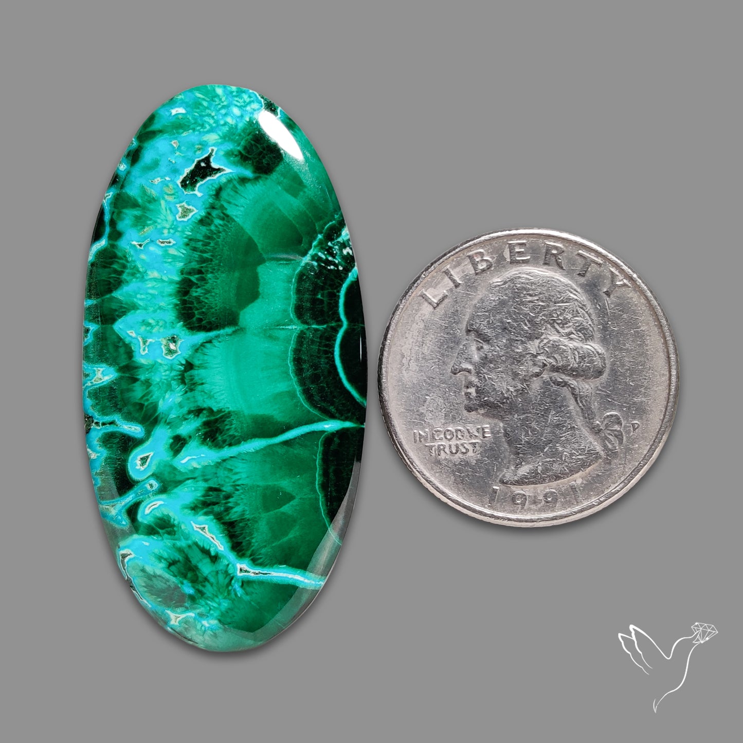 Chrysocolla In Malachite Cabochon