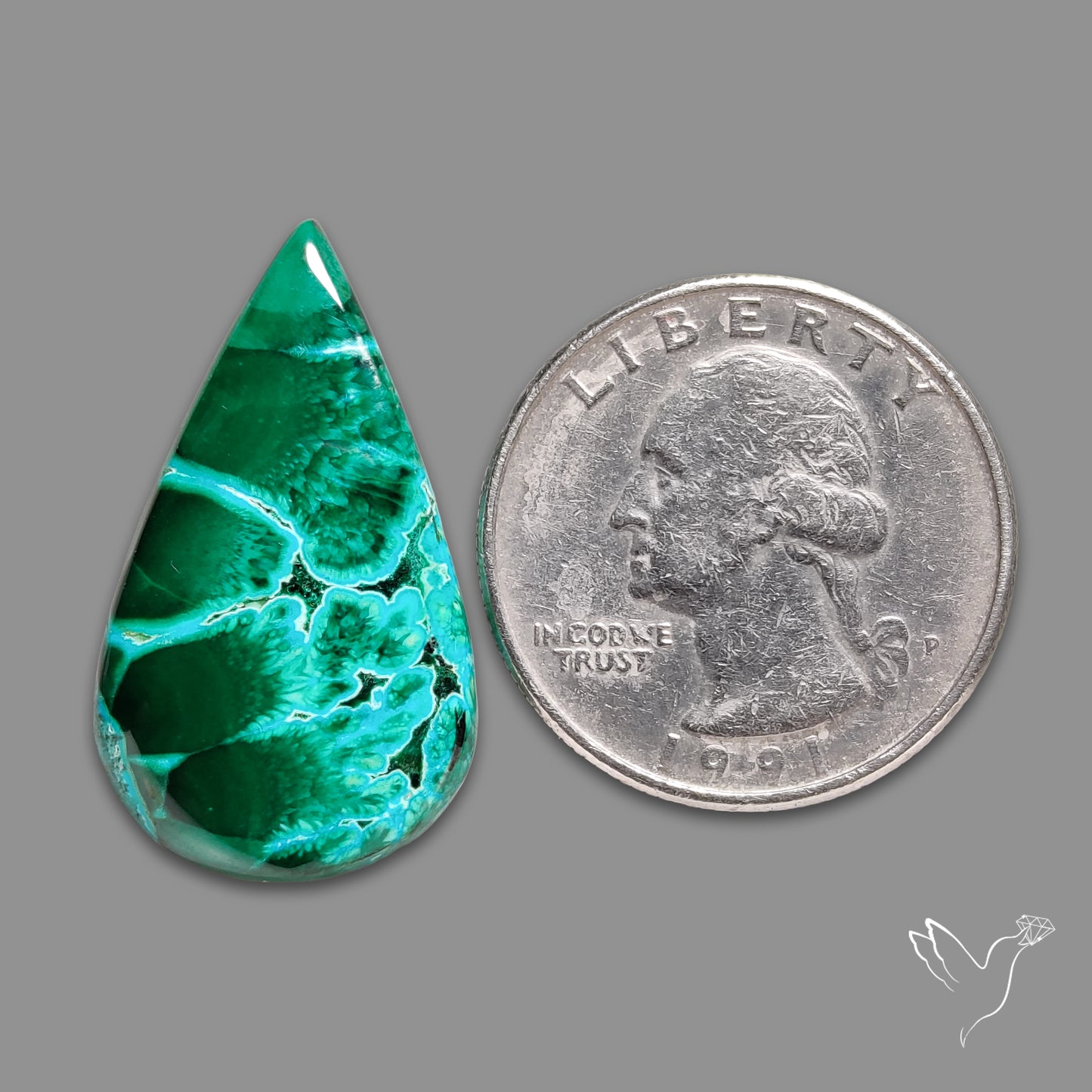 Chrysocolla In Malachite Cabochon