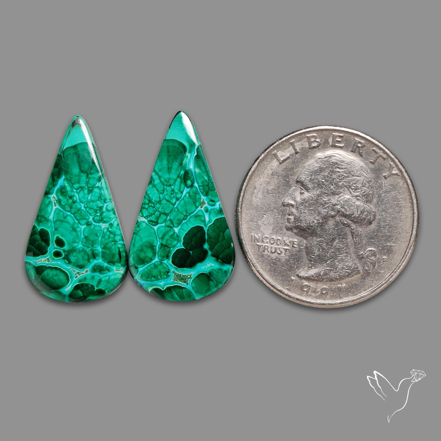 Chrysocolla In Malachite Pair