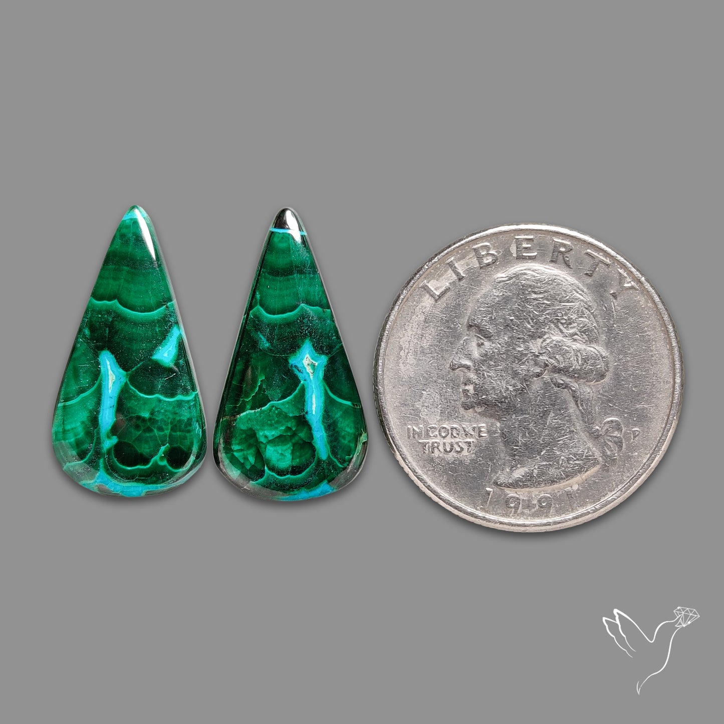 Chrysocolla In Malachite Pair