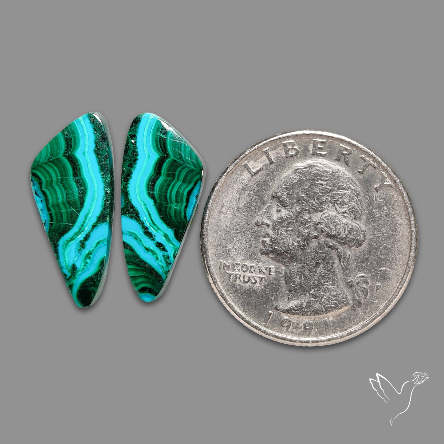 Chrysocolla In Malachite Pair
