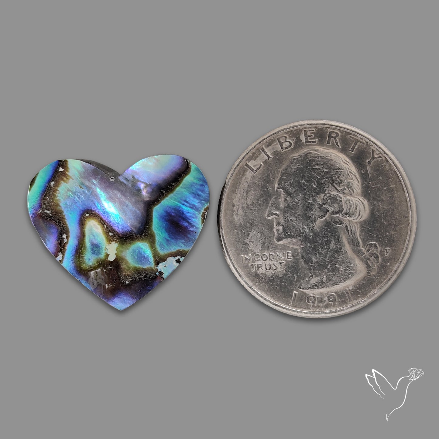 Abalone Shell Heart (Backed)