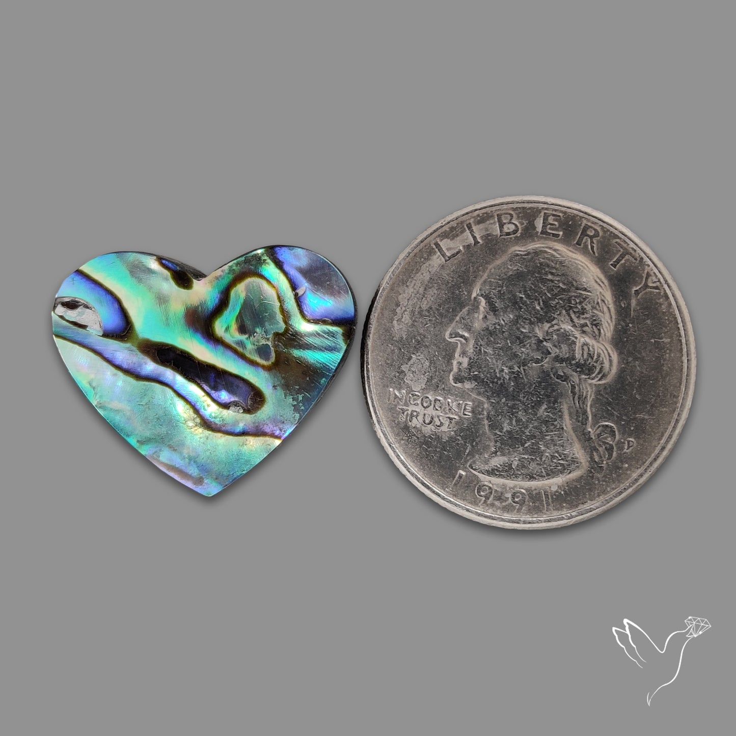 Abalone Shell Heart (Backed)