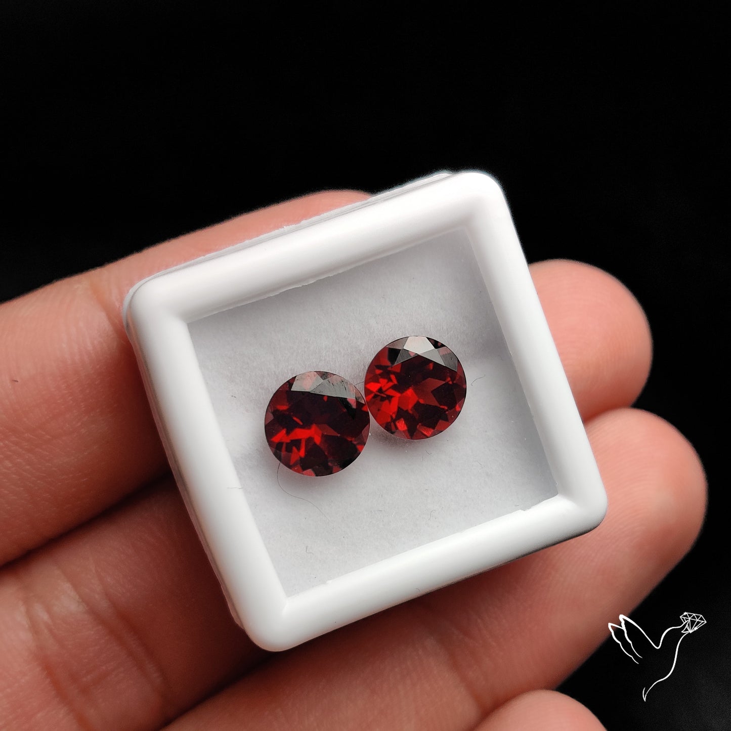 Natural Almandine Garnet (Pyrope) Faceted Pair