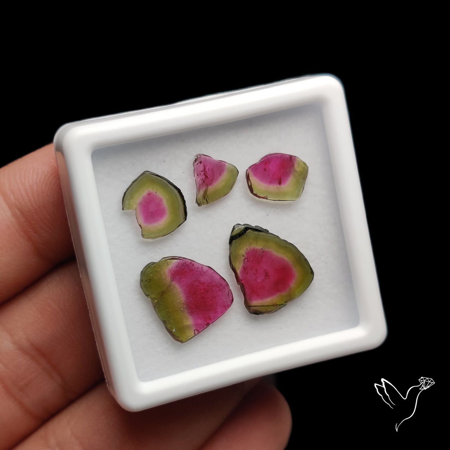 Watermelon Tourmaline Slice Set