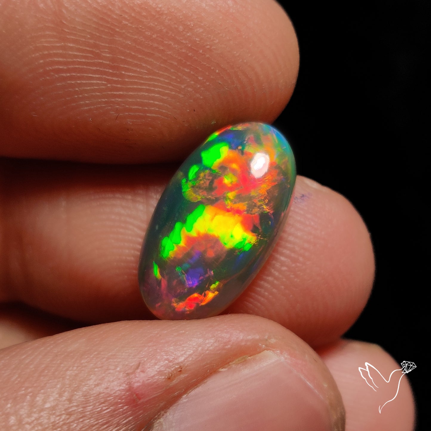 Natural Dark Ethiopian Black Opal Large Cabochon