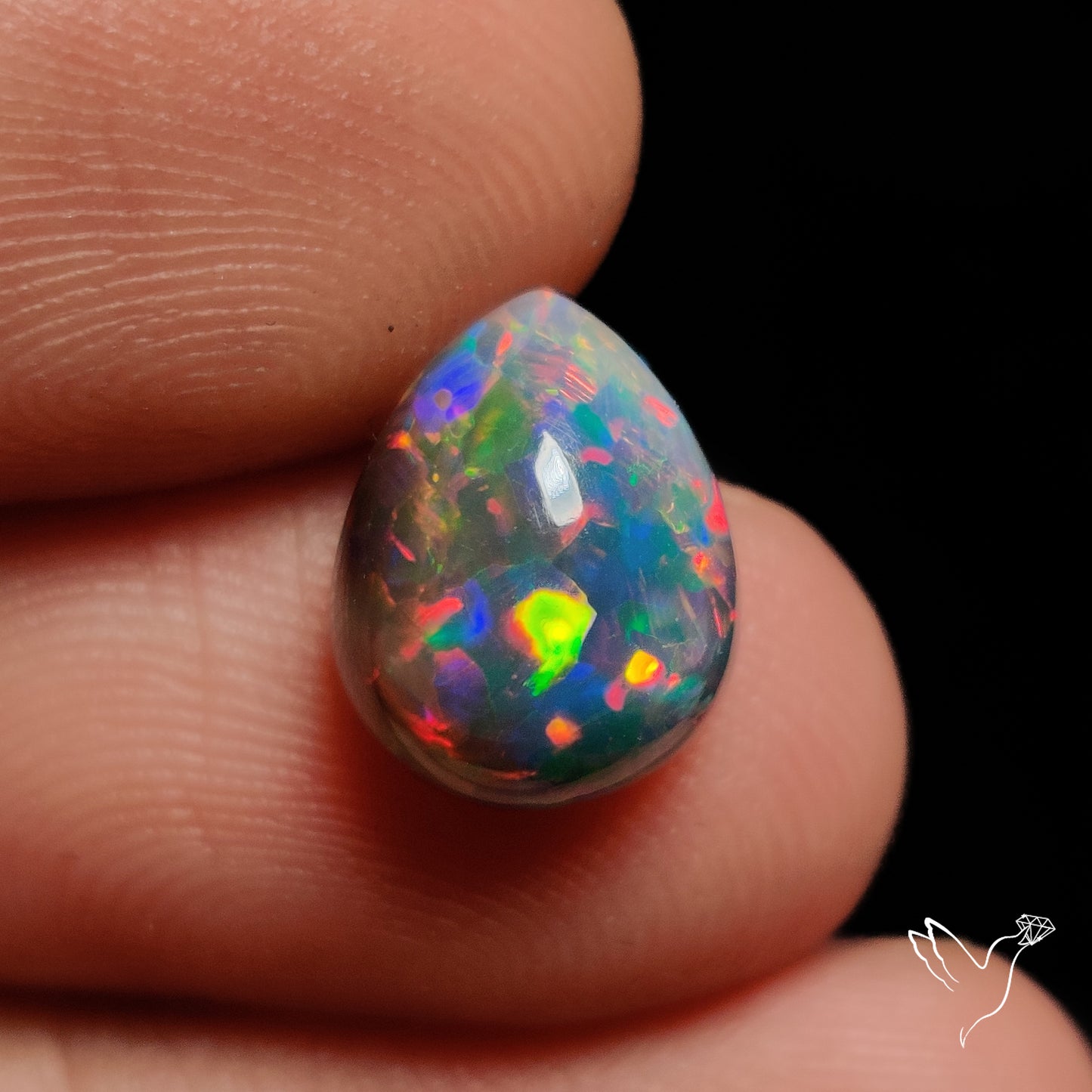 Natural Dark Ethiopian Black Opal Cabochon