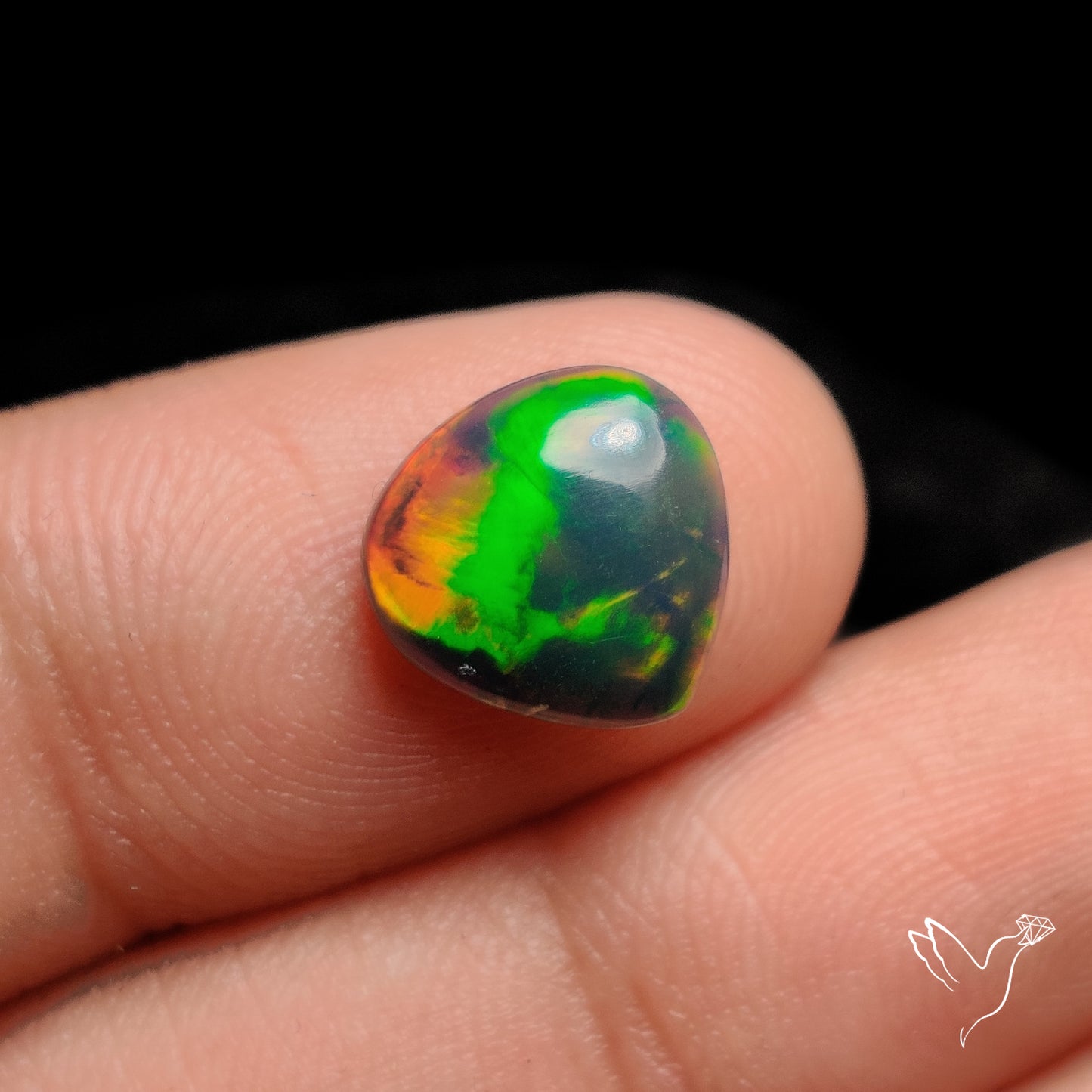 Ethiopian Black Opal Cabochon Smoked