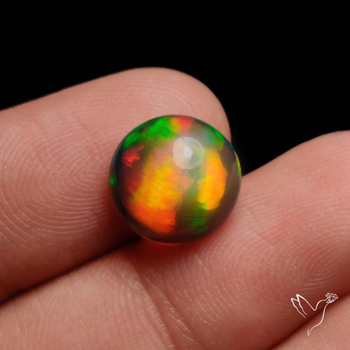 Ethiopian Black Opal Cabochon Smoked