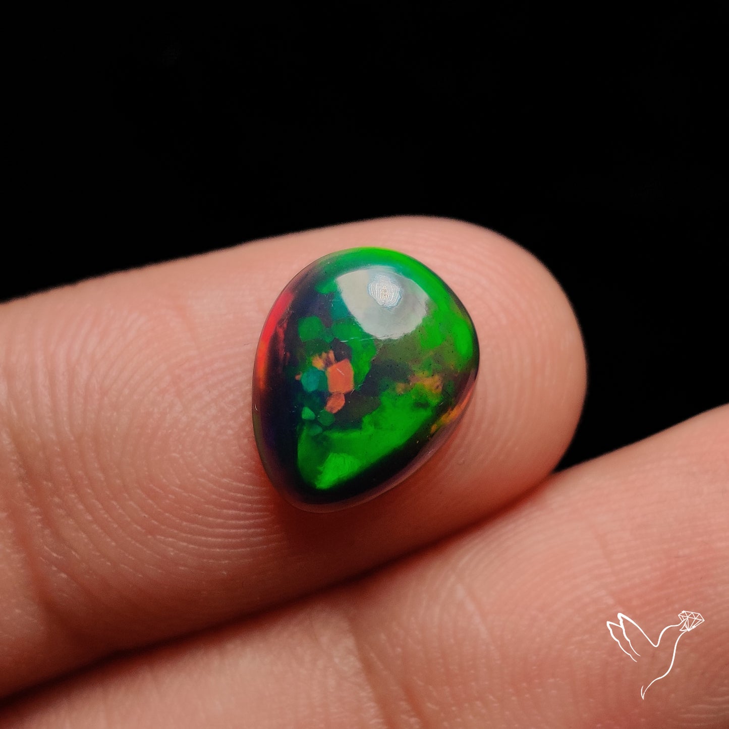 Ethiopian Black Opal Cabochon Smoked