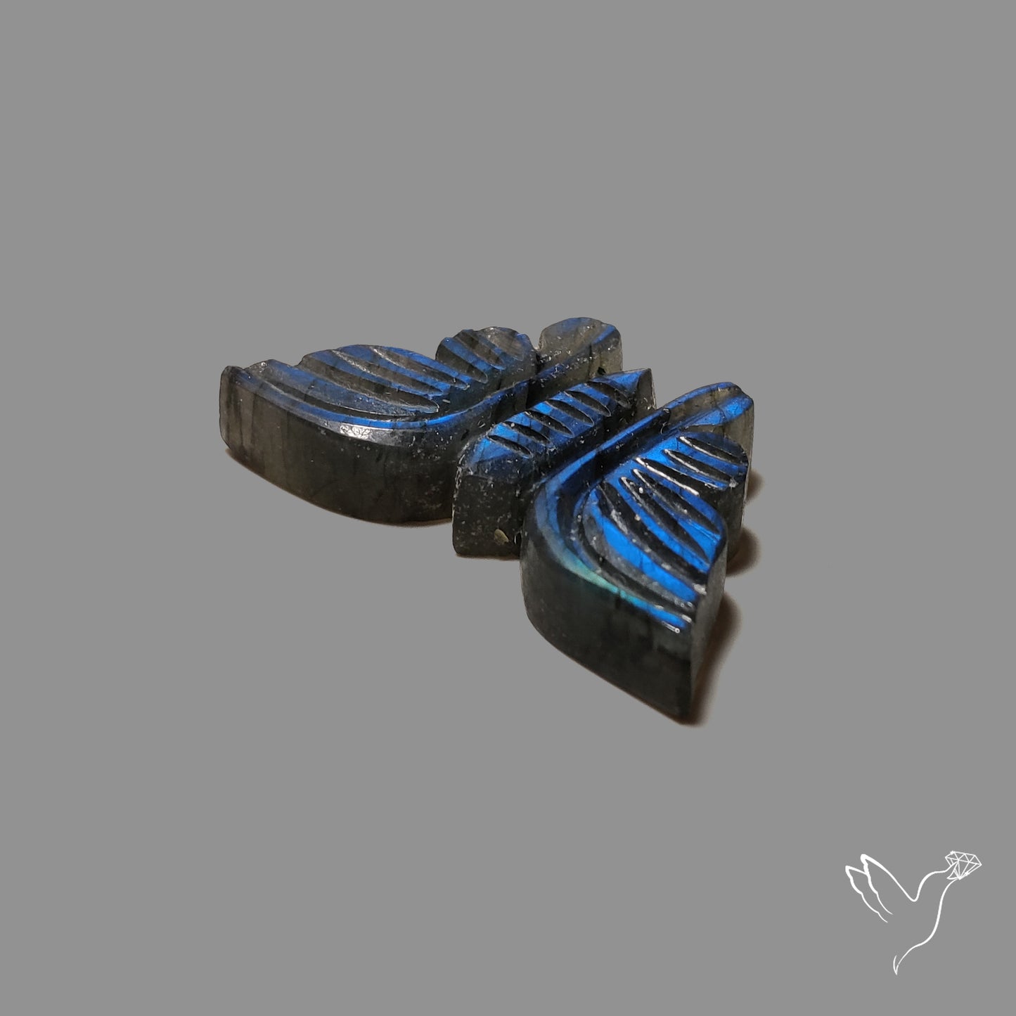 Blue Labradorite Butterfly Carving Handcarved