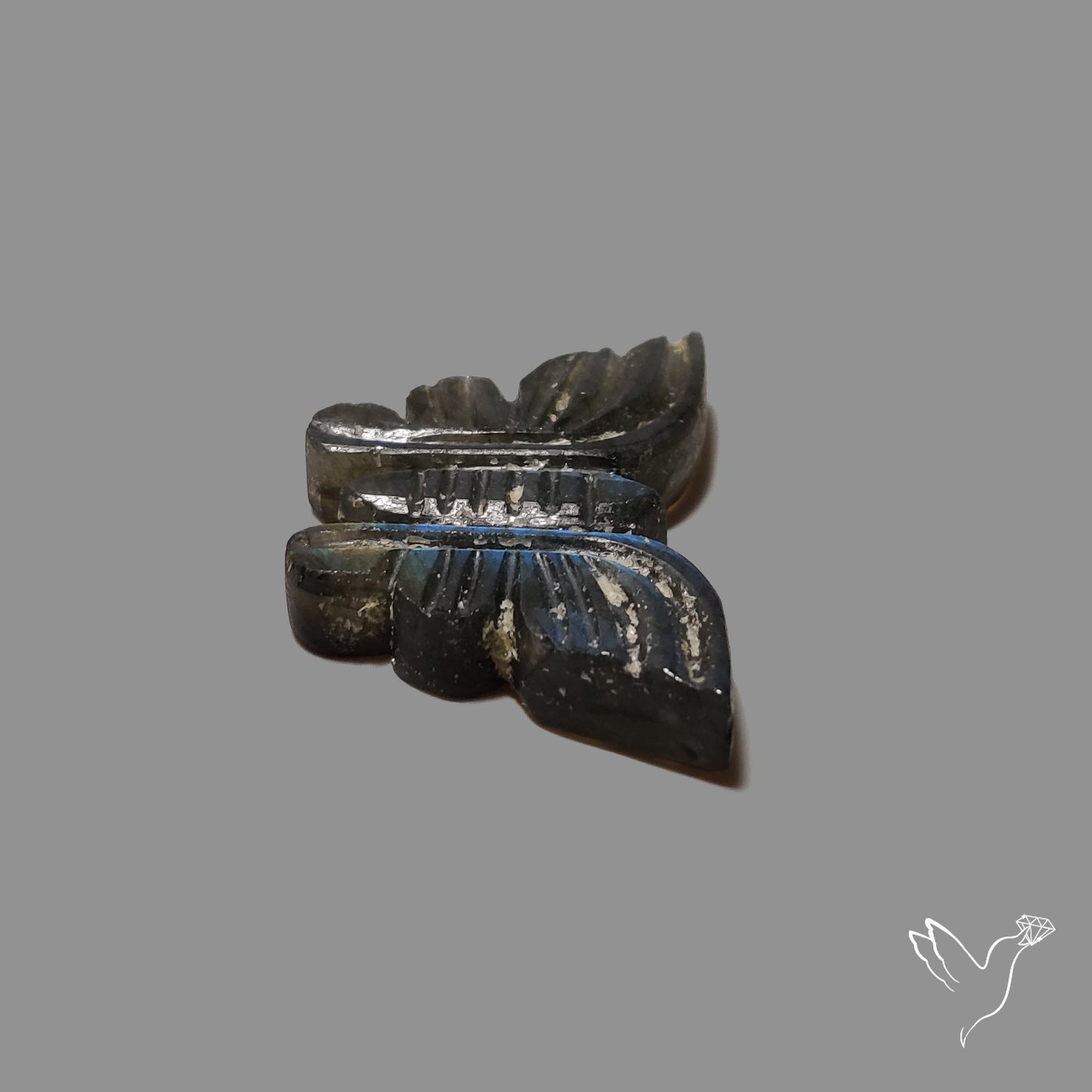 Blue Labradorite Butterfly Carving Handcarved
