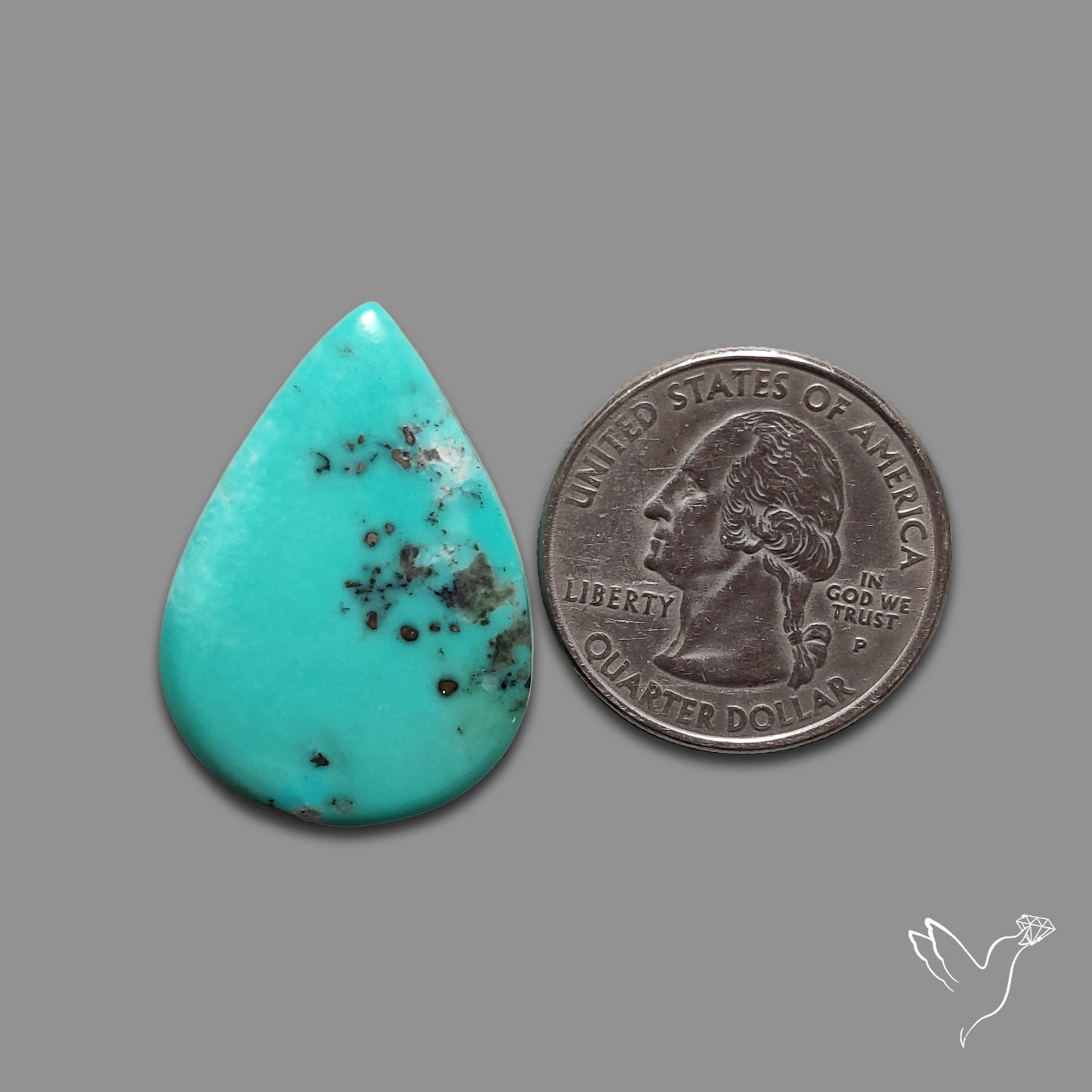 Campitos Mines Turquoise Cabochon with Pyrite