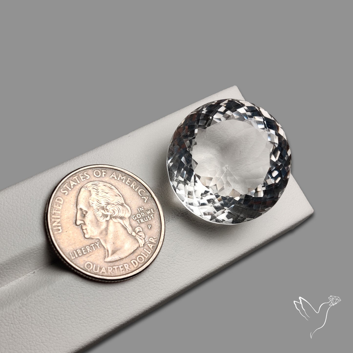 Clear Himlayan Quartz Large Faceted Gem