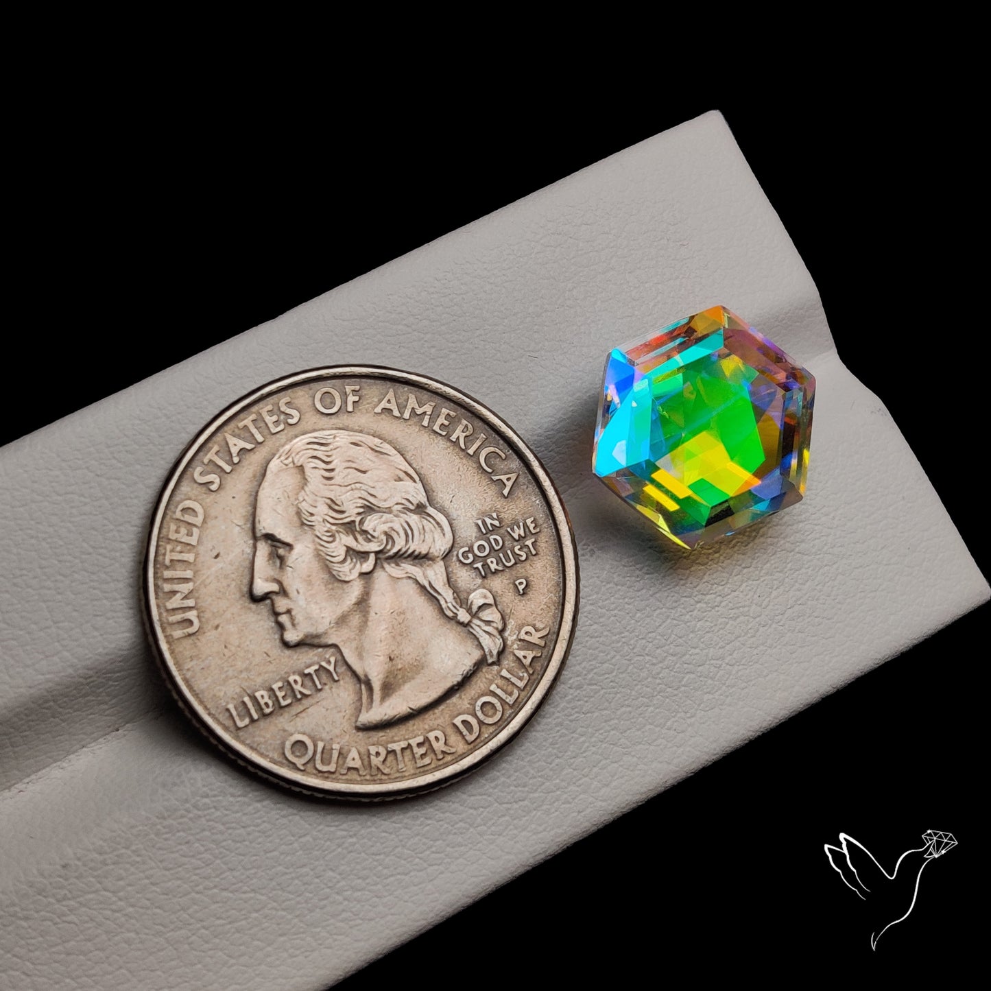Faceted Rainbow Aura Quartz