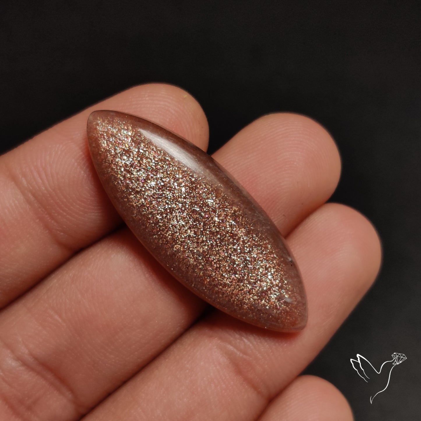 Sunstone with Subtle Blue Moonstone Sheen Cabochon