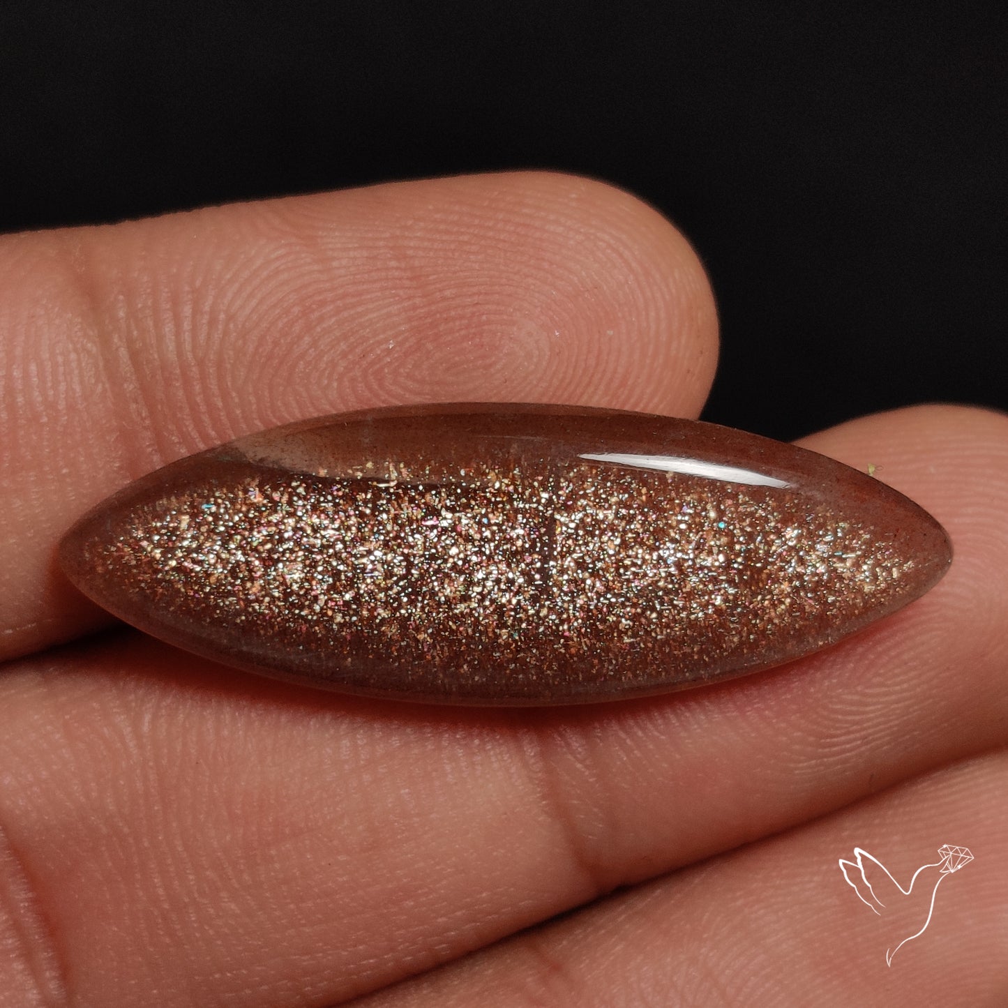 Sunstone with Subtle Blue Moonstone Sheen Cabochon