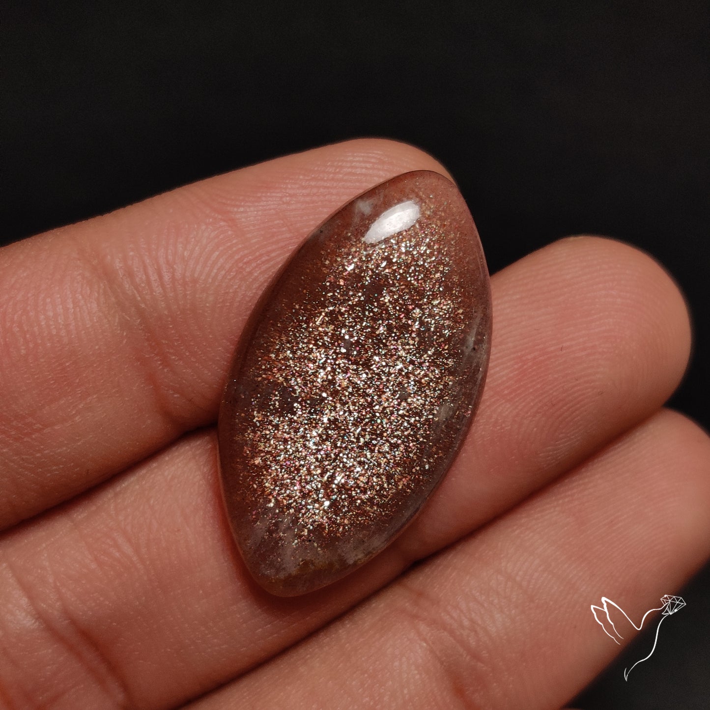 Sunstone with Subtle Blue Moonstone Sheen Cabochon