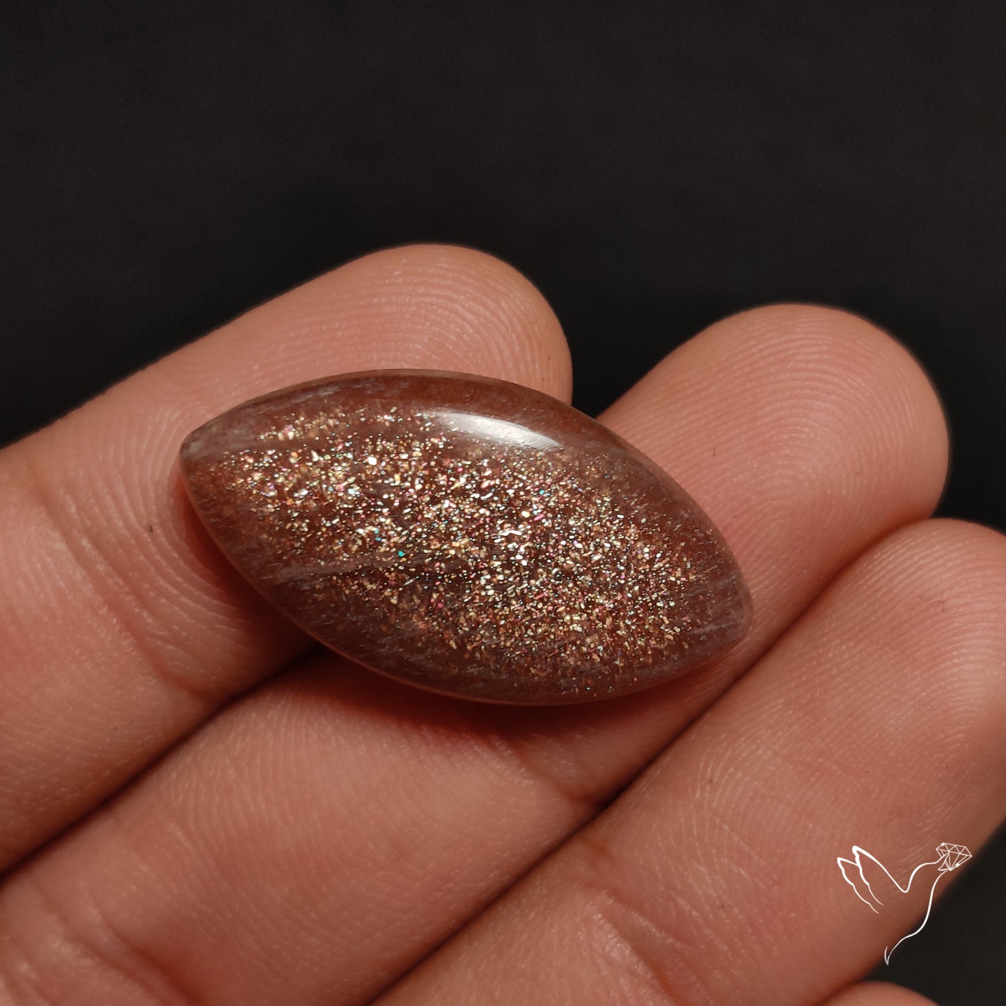 Sunstone with Subtle Blue Moonstone Sheen Cabochon