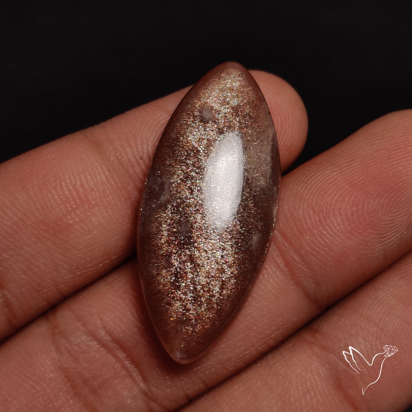 Sunstone with Subtle Blue Moonstone Sheen Cabochon
