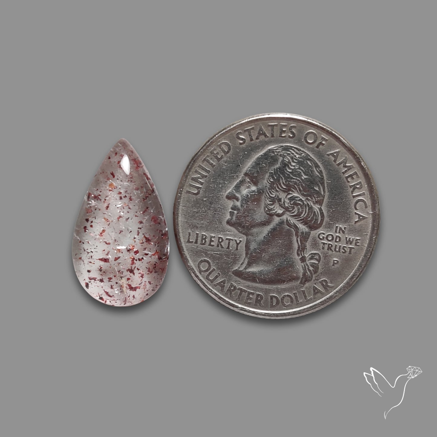 Quartz with Lepidocrocite Hematite Cabochon