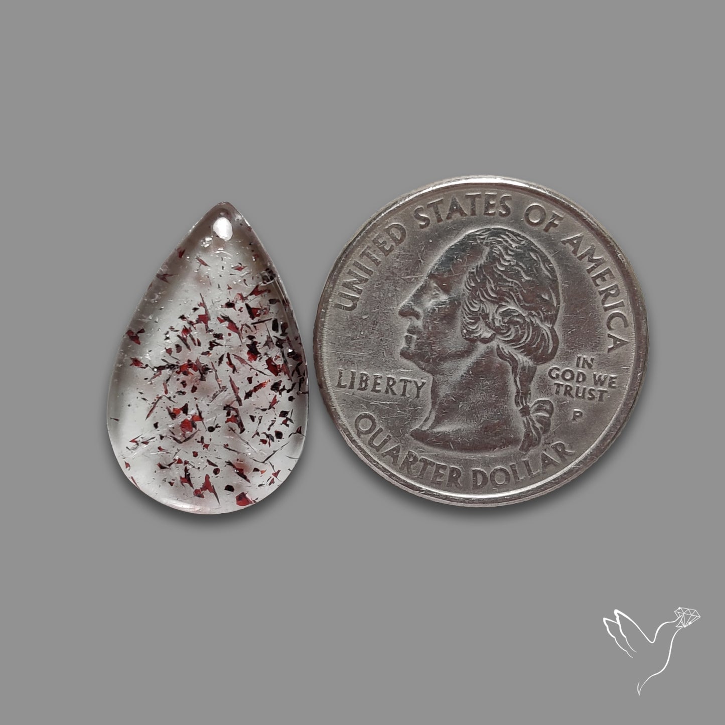 Quartz with Lepidocrocite Hematite Cabochon