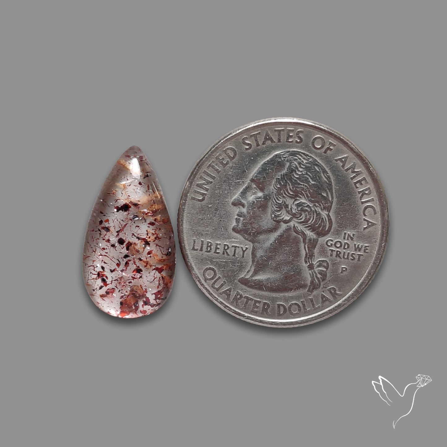 Quartz with Lepidocrocite Hematite Cabochon