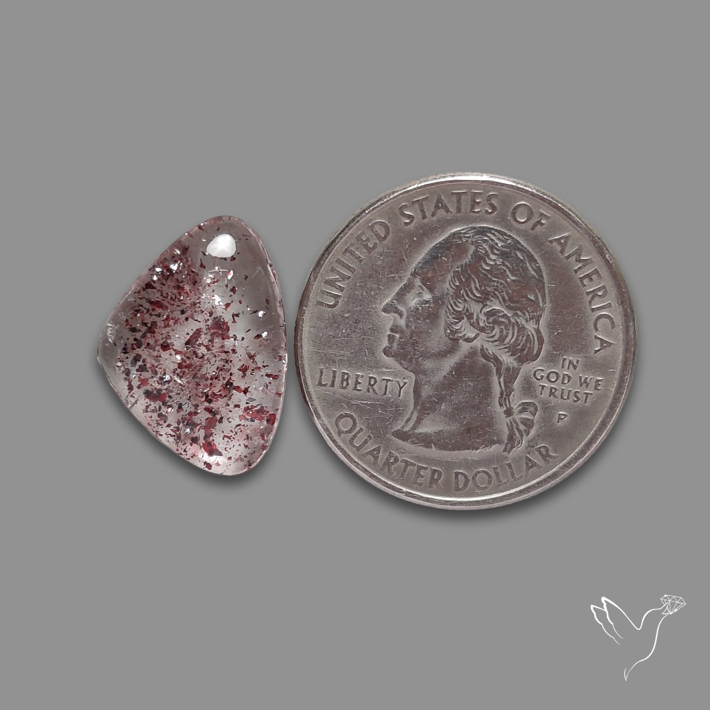 Quartz with Lepidocrocite Hematite Cabochon