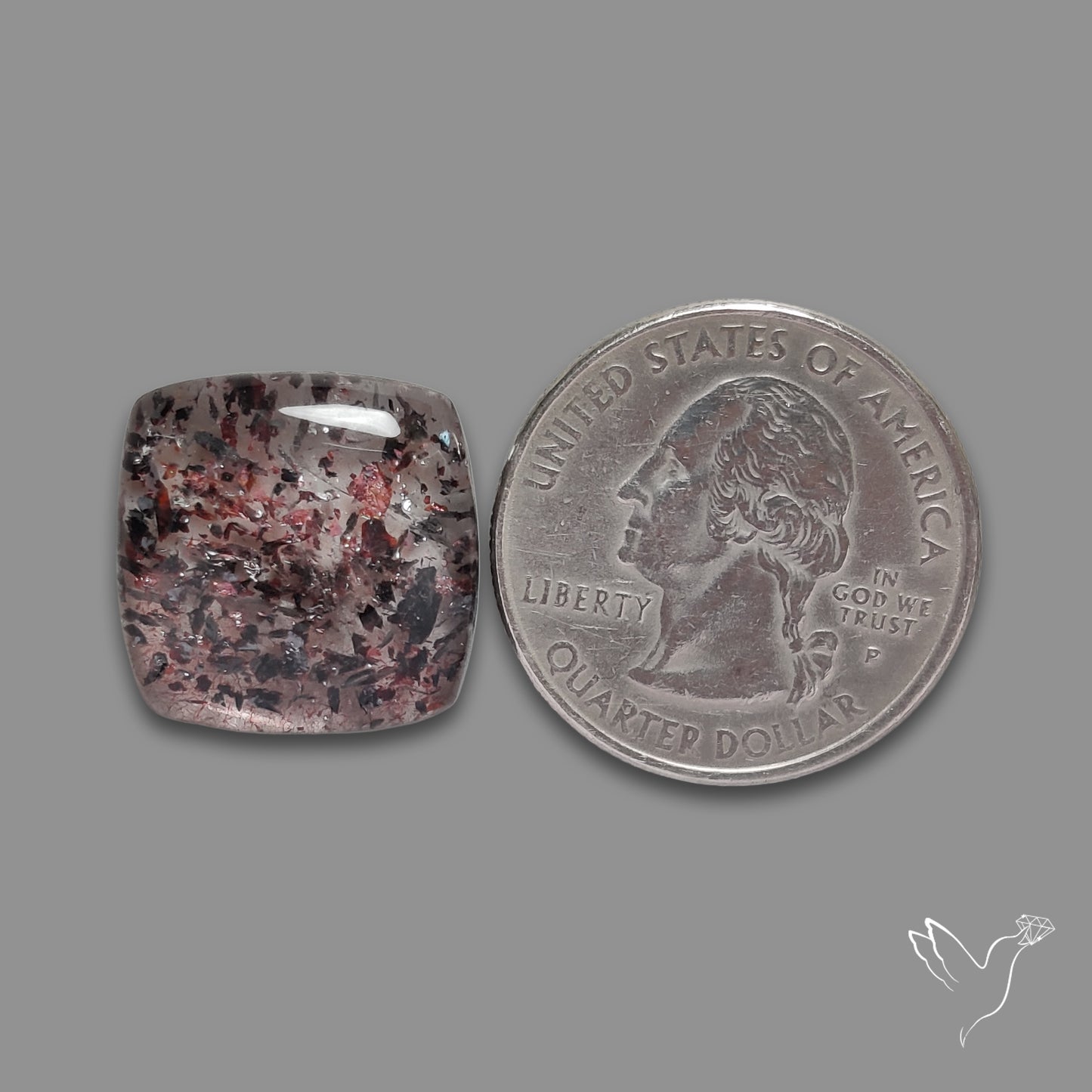 Quartz with Lepidocrocite Hematite Cabochon