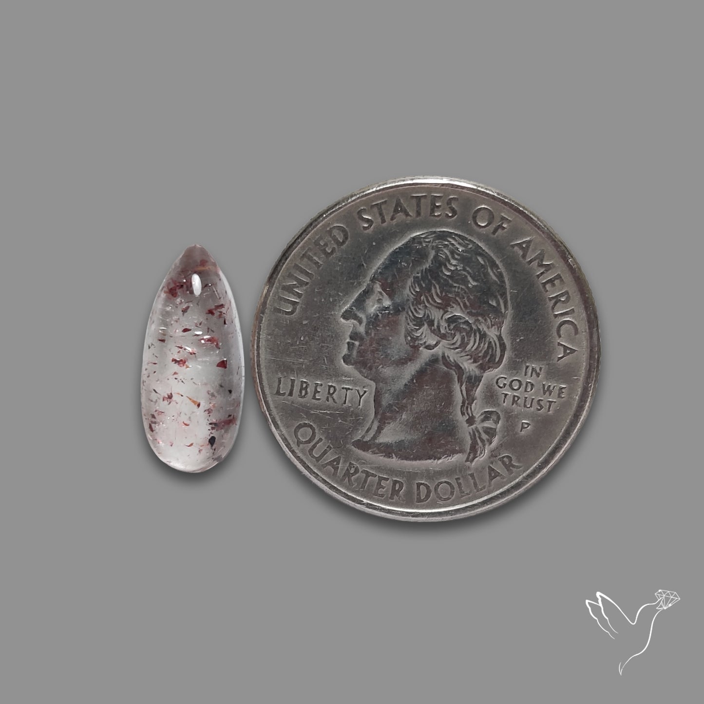 Quartz with Lepidocrocite Hematite Cabochon