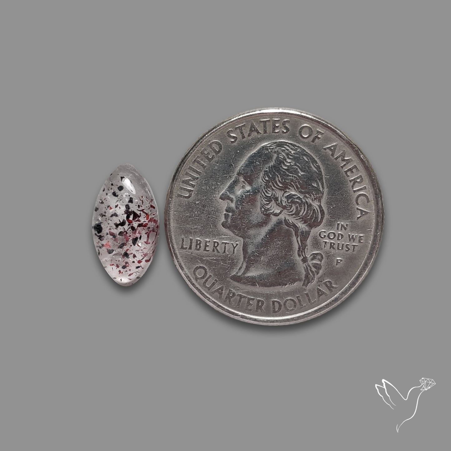 Quartz with Lepidocrocite Hematite Cabochon