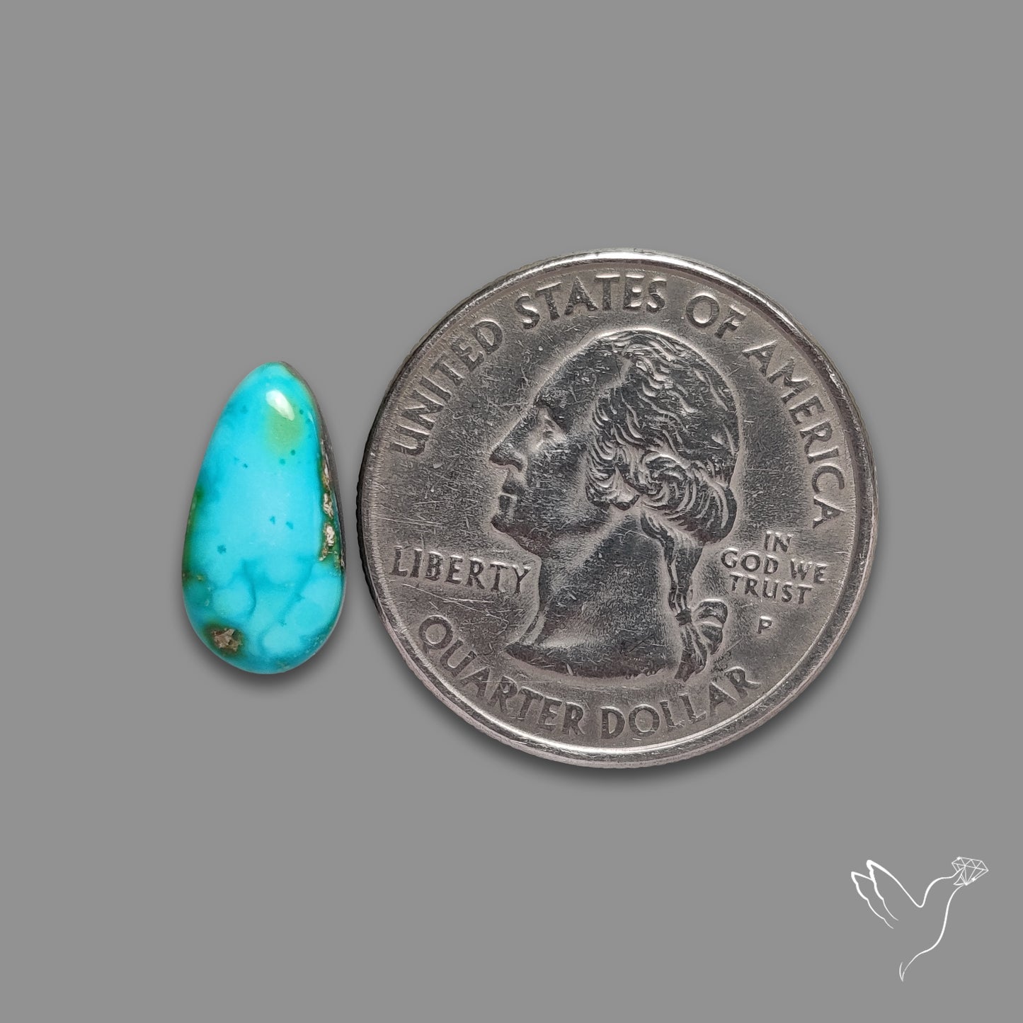 Sonoran Gold Turquoise Cabochon Rare Pattern (backed)
