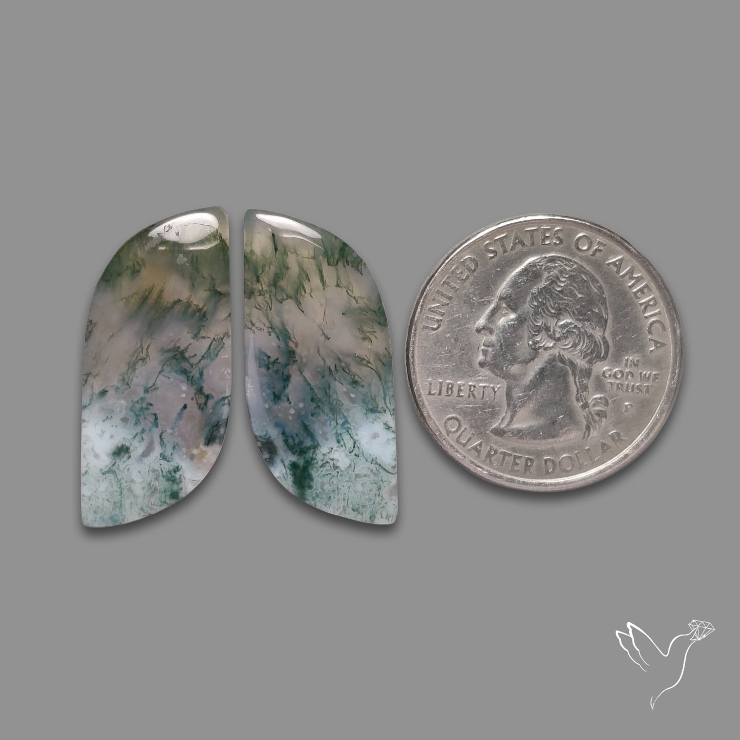 Moss Agate Pair