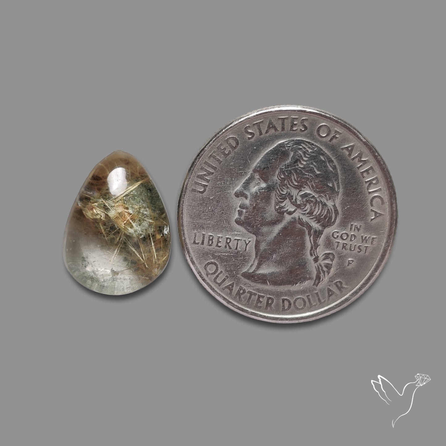Lodolite Cabochon Uneven Back