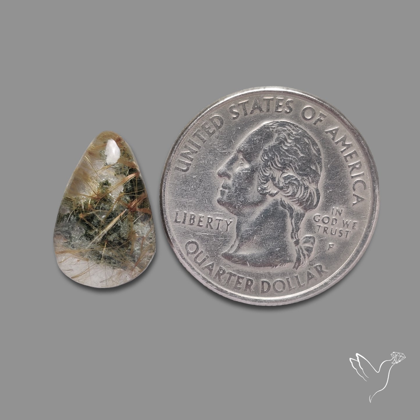 Lodolite Cabochon Uneven Back