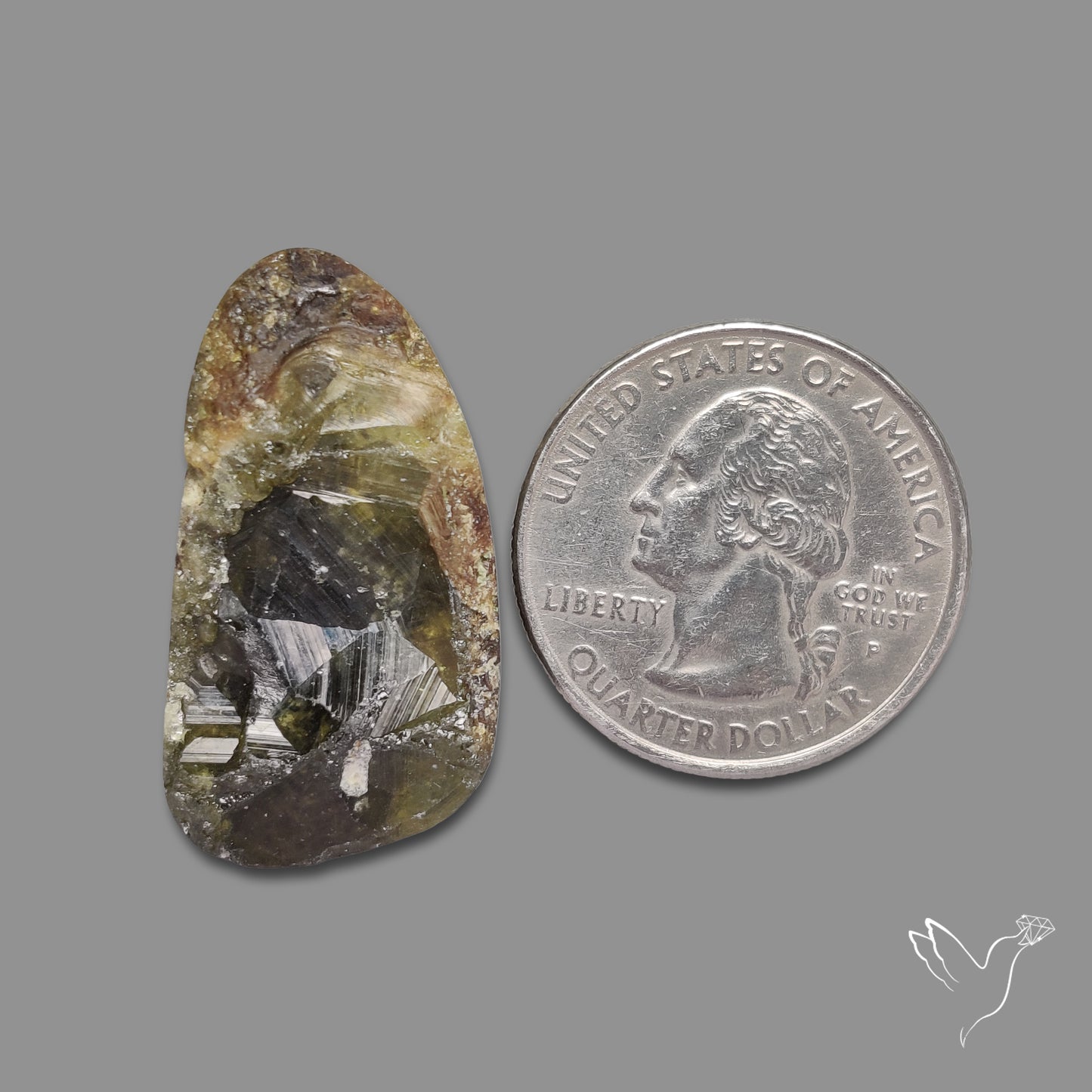 Green Grossular Garnet Raw Face Druzy