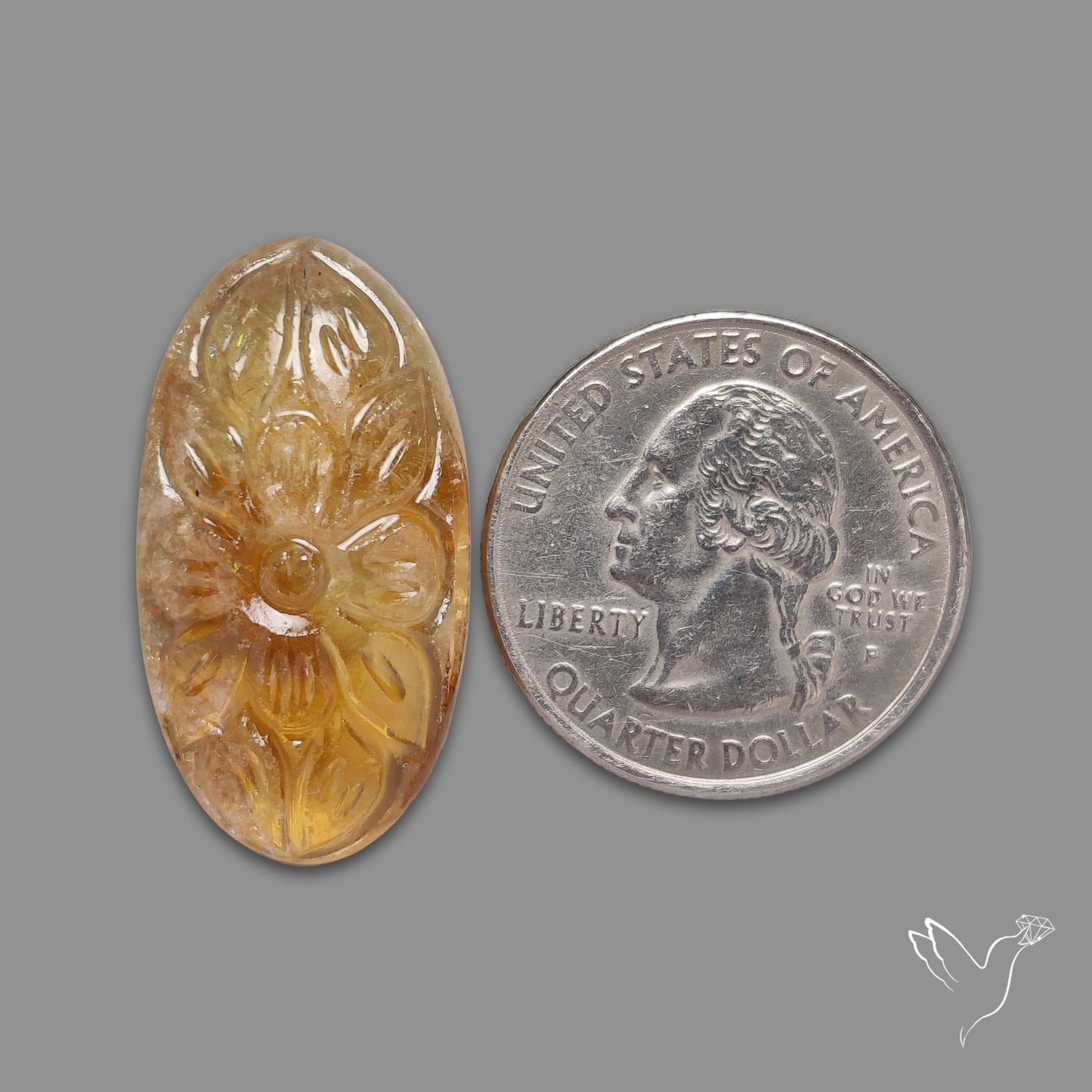 Citrine Mughal Carving