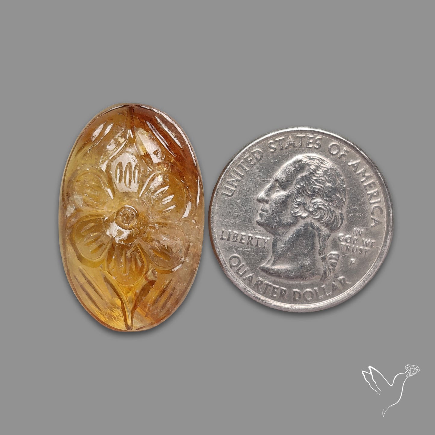Citrine Mughal Carving
