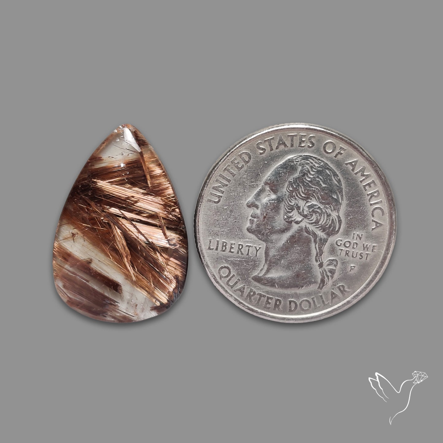 Copper Rutilated Quartz Cabochon