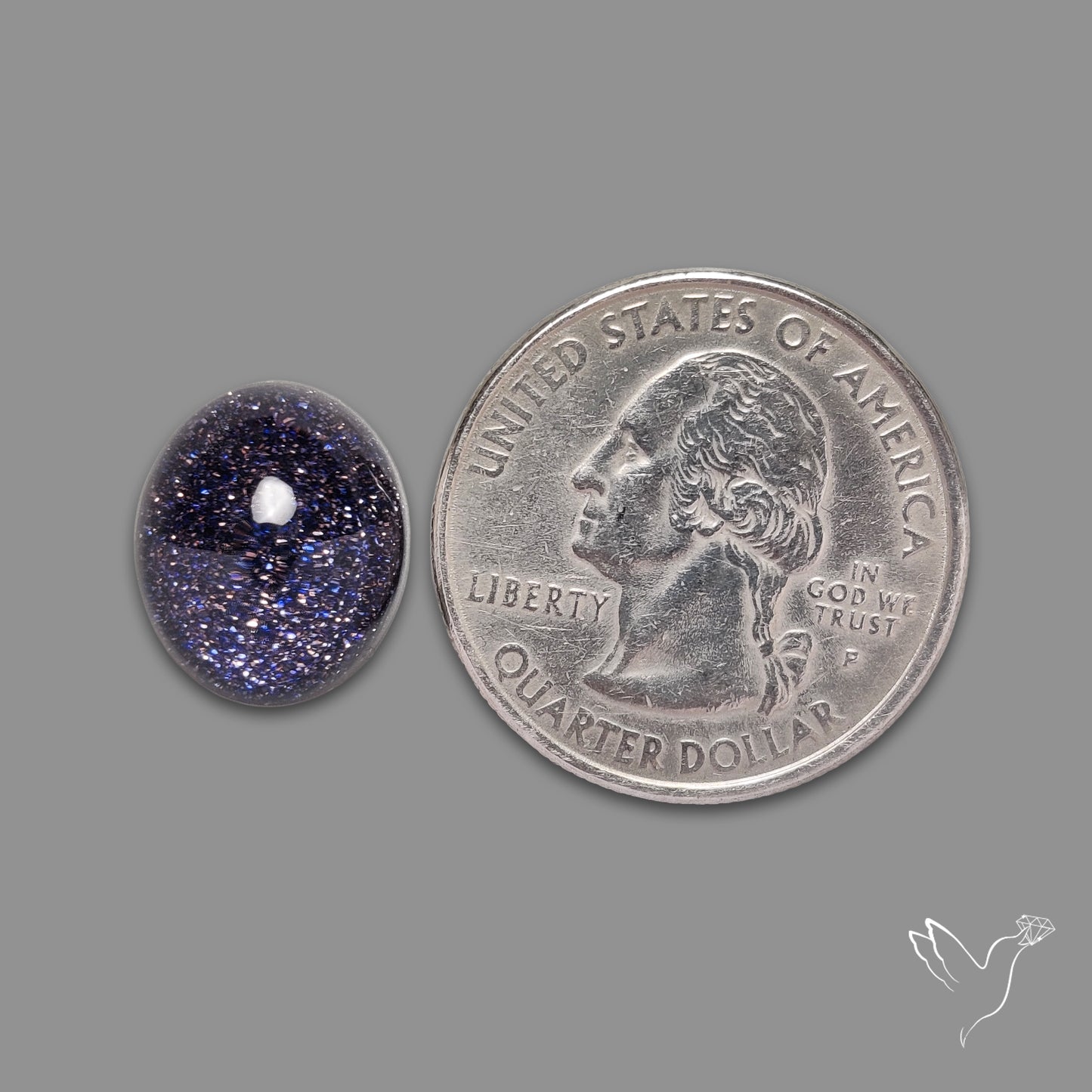 Blue Goldstone Doublet