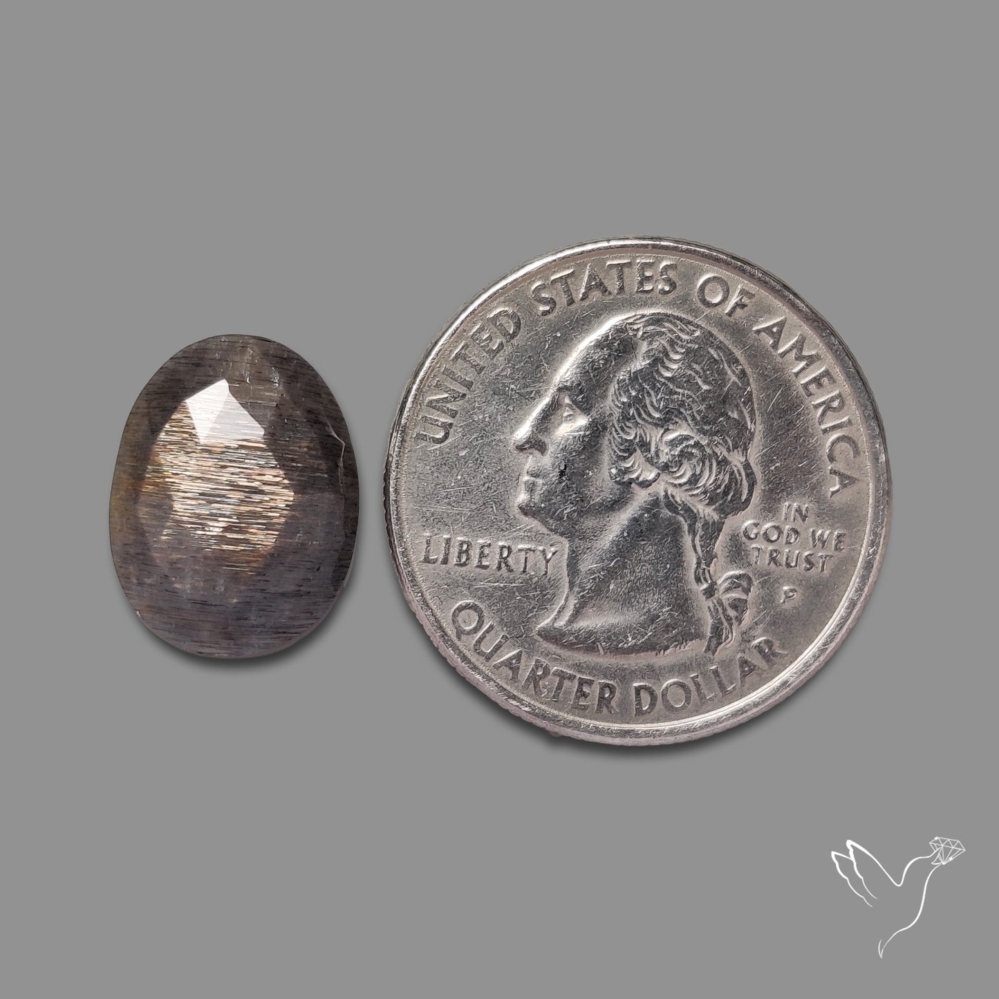 Rose Cut Black Sunstone Meteor Shower Pattern
